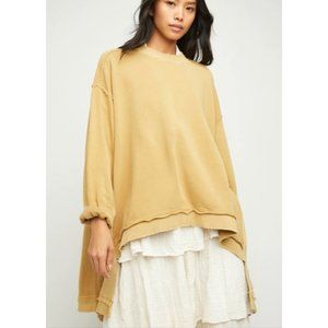 Free People Iggy Sweatshirt Yellow Color Sz